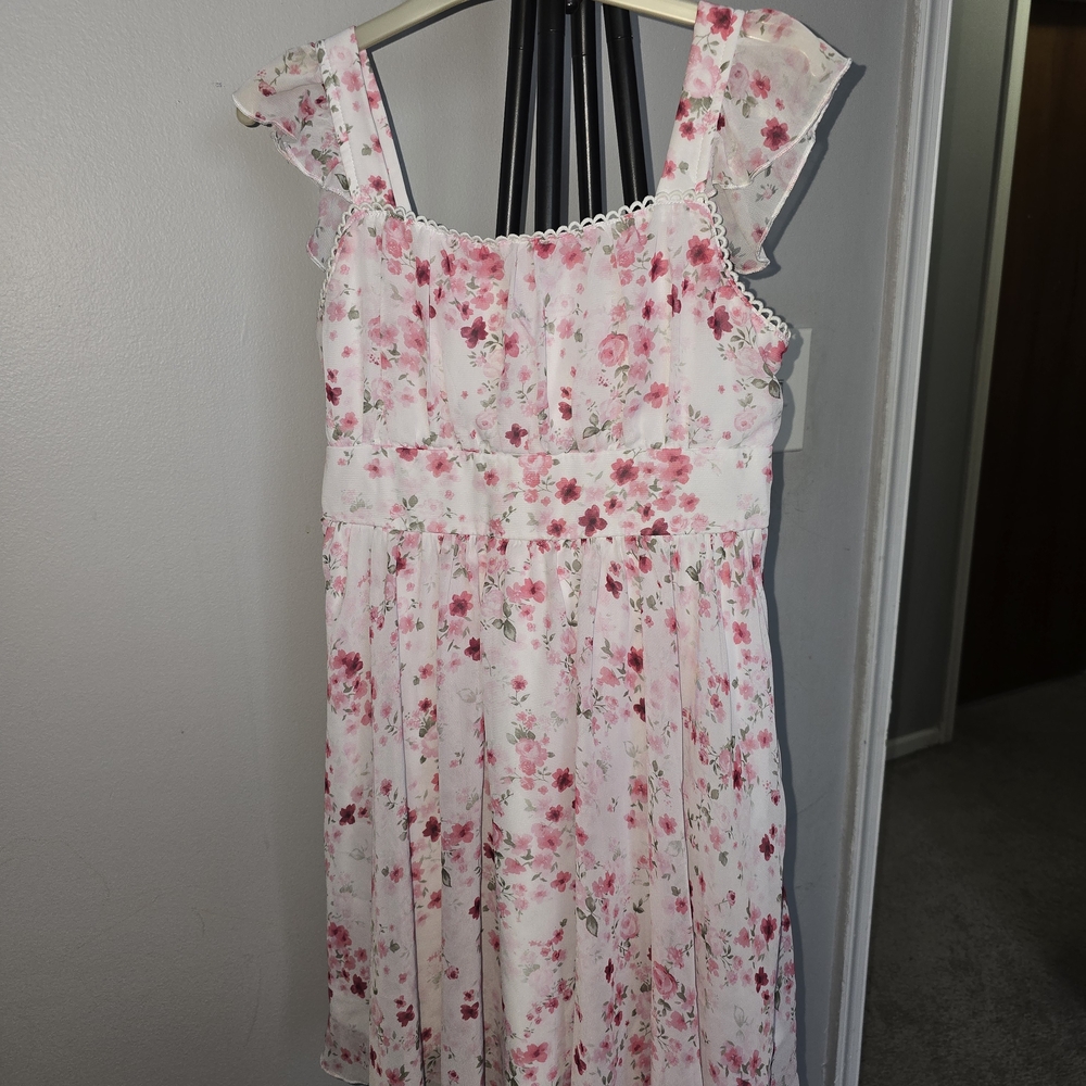 Floral Pink Kids Casual Dress